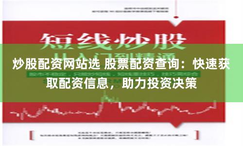 炒股配资网站选 股票配资查询：快速获取配资信息，助力投资决策